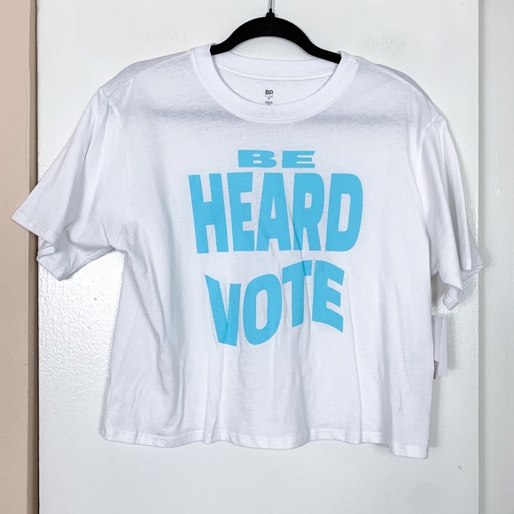 bp Be Heard, Vote Cropped Short Sleeve T-Shirt - Picture 1 of 4